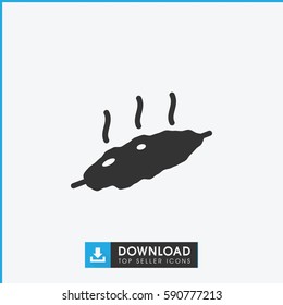 meat icon. Simple filled meat vector icon. On white background.