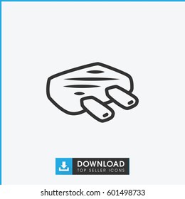 meat icon. simple outline meat vector icon. on white background.