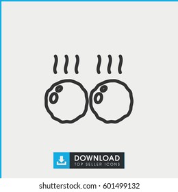 meat icon. simple outline meat vector icon. on white background.