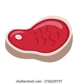 Meat icon. Steak on white background. Steak flat icon. Vector illustration.