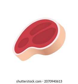 Icono de carne, vector de stock, logotipo aislado en un fondo blanco. Ilustración