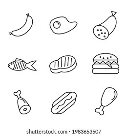 meat icon. symbol set symbol vector elements for infographic web.