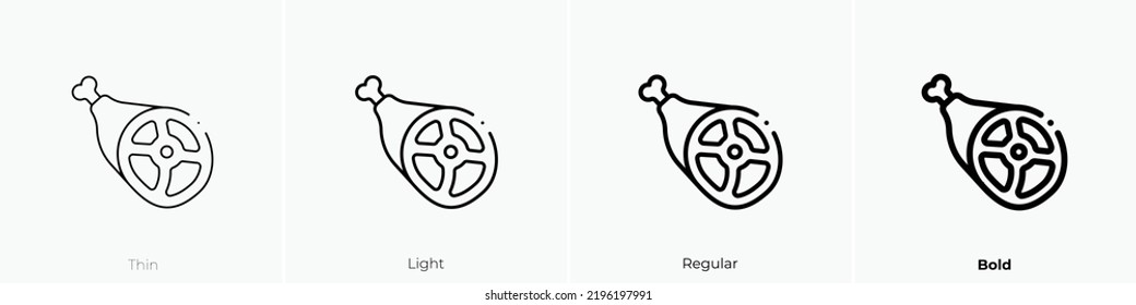 meat icon. Thin, Light Regular And Bold style design isolated on white background
