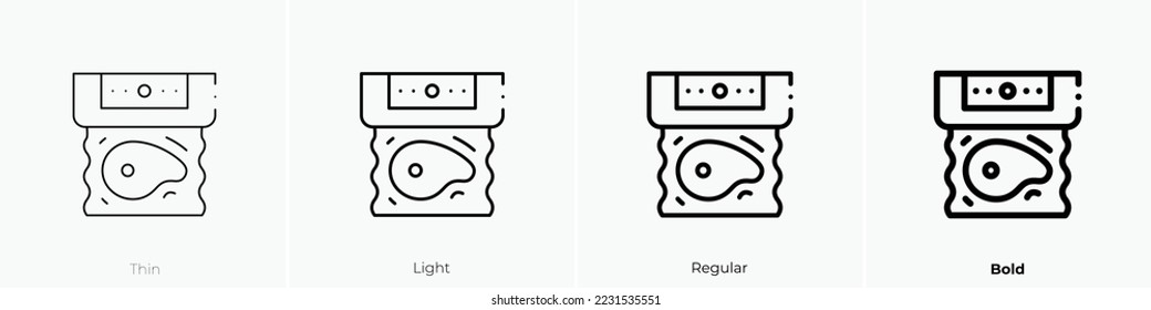 meat icon. Thin, Light Regular And Bold style design isolated on white background