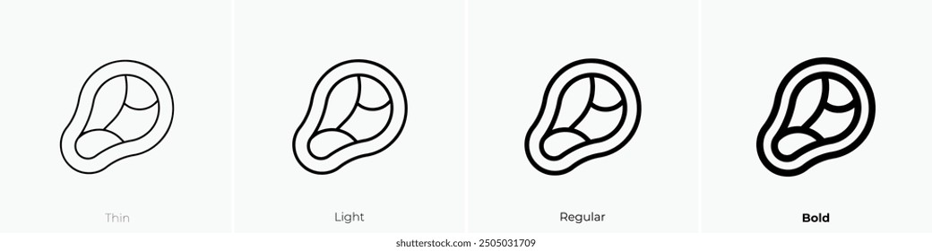 meat icon. Thin, Light Regular And Bold style design isolated on white background