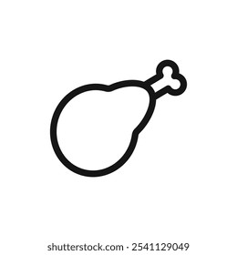 Icono de carne Ilustración plana de línea delgada