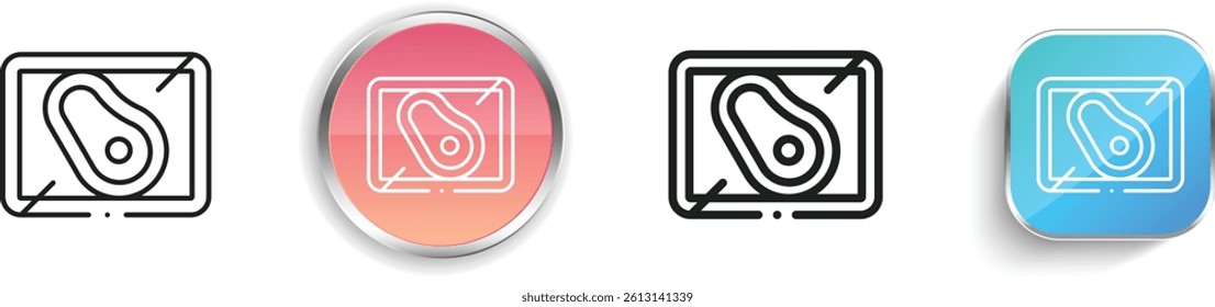 meat icon. Thin Linear, Regular and Button Style Design Isolated On White Background