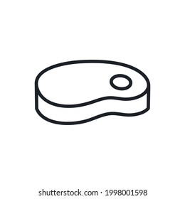 Meat icon. Vector isolated linear icon contour shape outline. Thin line. Modern glyph design. Meat products. Food ingredients