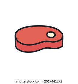 Meat icon. Vector isolated linear color icon contour shape outline. Thin line. Modern glyph design. Meat products. Food ingredients