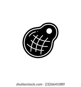 Fleischsymbol, Vektorgrafik. Steak-Illustrationszeichen. BBQ-Symbol. Lebensmittellogo. Brazier-Markierung.