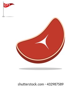 meat icon, vector steak icon, isolated butcher shop sign