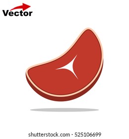 meat icon, vector steak icon, isolated butcher shop sign