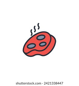 meat icon. vector.Editable stroke.linear style sign for use web design,logo.Symbol illustration.
