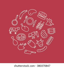 meat icons in circle