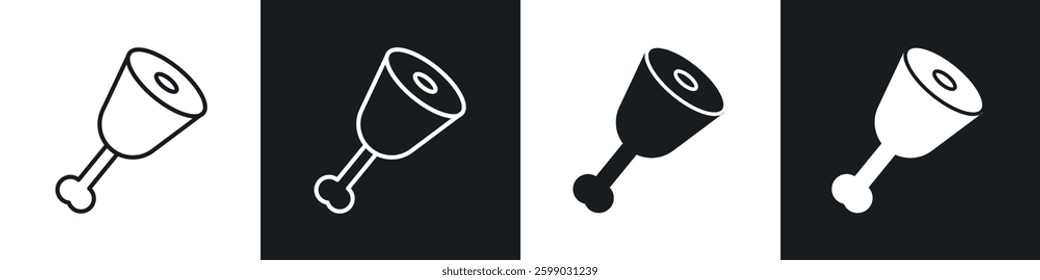 Meat icons in flat and linear vector illustration on white background.