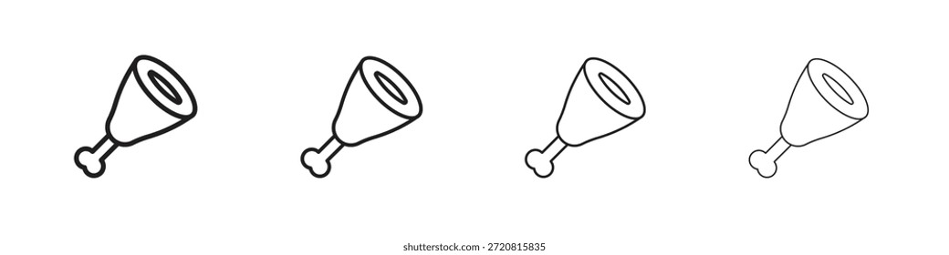 Meat icons outline black vector design. Line with editable stroke.