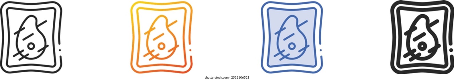 meat icon.Thin Linear, Gradient, Blue Stroke and bold Style Design Isolated On White Background