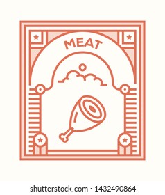 MEAT AND ILLUSTRATION ICON CONCEPT