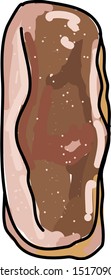 Meat, illustration, vector on white background.