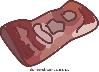 Meat, illustration, vector on white background.