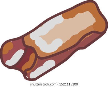 Carne, ilustración, vector sobre fondo blanco.