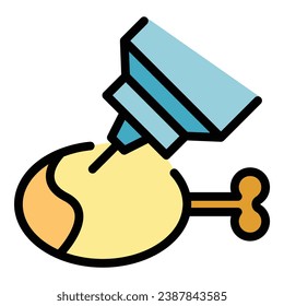 Meat infection icon outline vector. Food bacteria. Epidemic disease color flat