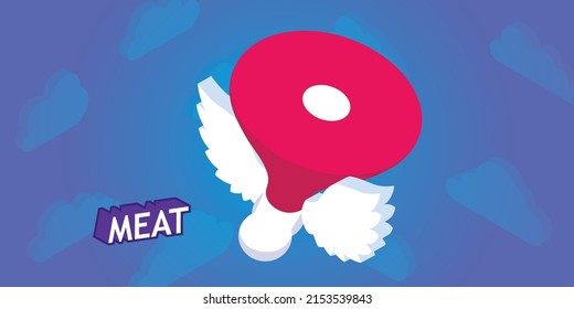 Icono de diseño isométrico de carne. Ilustración web de vectores. 3.ª colorida concepción