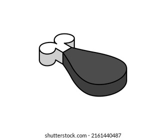 Meat isometric design icon. Vector web illustration. 3d colorful concept