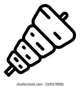 Fleisch für das Kebab-Symbol. Rahmenfleisch für Kebab-Vektorsymbol für Webdesign einzeln auf weißem Hintergrund