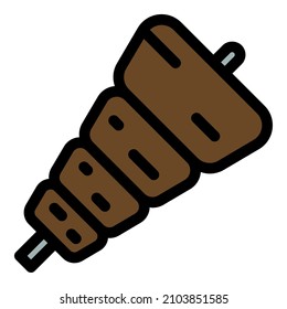 Meat for kebab icon. Outline meat for kebab vector icon thin line color flat isolated