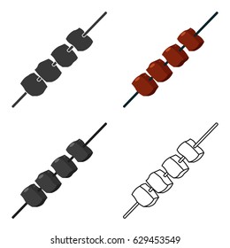 Meat kebab icon of vector illustration for web and mobile