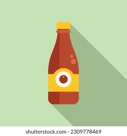 Meat ketchup icon flat vector. Food steak. Beef chicken