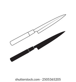 meat kitchen knife vector illustration