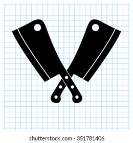 Meat knife - black vector icon