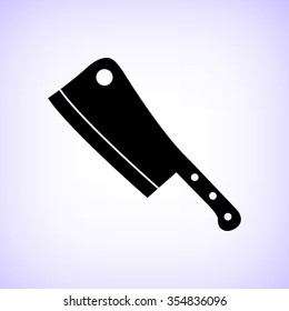 Meat knife -  black vector icon