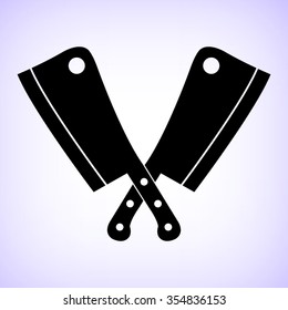 Meat knife -  black vector icon