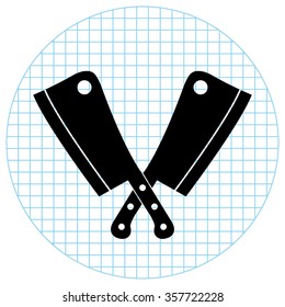 Meat knife -  black vector icon