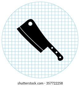 Meat knife -  black vector icon