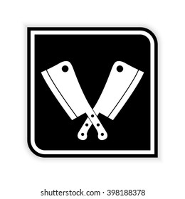 Meat knife -  black vector icon