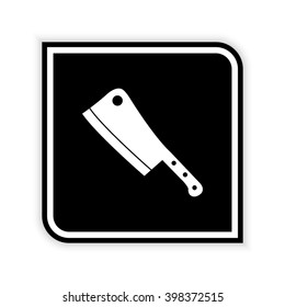 Meat knife  - black vector icon