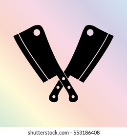 Meat knife  - black vector icon