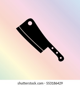 Meat knife  - black vector icon
