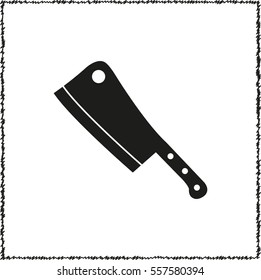 Meat knife  - black vector icon