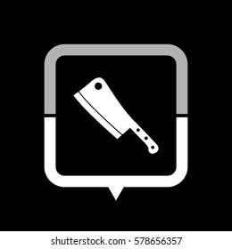 Meat knife  - black vector icon