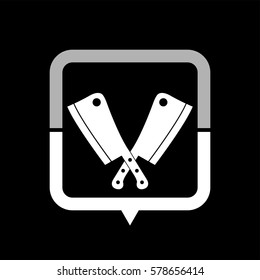 Meat knife  - black vector icon