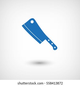Meat knife  - blue vector icon
