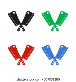 Meat knife - color vector icon