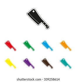 Meat knife - color vector icon