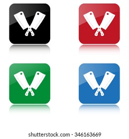 Meat knife  - color vector icon  with shadow