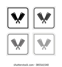 Meat knife -  grayscale vector icon